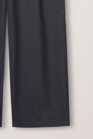 SUMMER DOUBLE PLEATED CHINO SLACKS CHARCOAL GREY