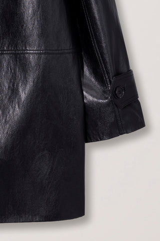 UNISEX LILY ALTER-LEATHER HALF JACKET BLACK