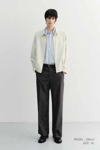 UNISEX COLLARED LIGHT BLOUSON JACKET IVORY