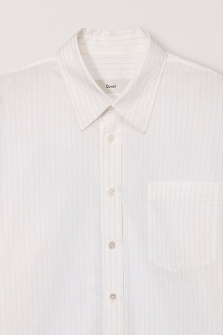 UNISEX SUMMER BREEZE STRIPED OVERSHIRT WHITE