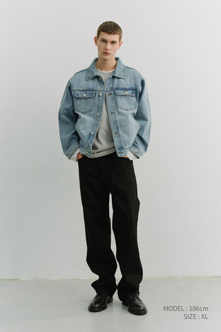 UNISEX DENIM TRUCKER JACKET LIGHT BLUE
