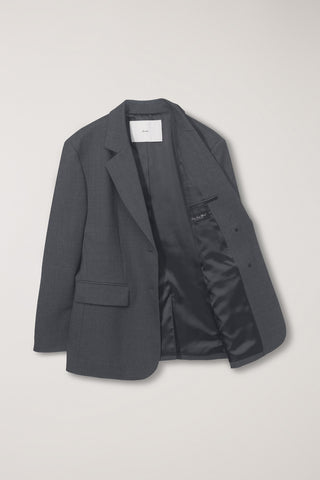ESSENTIAL 2 BUTTON WOOL BLAZER MELANGE GREY