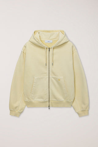 UNISEX GARMENT DYED ZIP-UP HOODIE VANILLA BUTTER