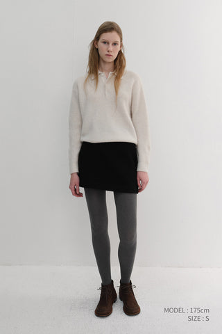 WOOL MINI SKIRT BLACK
