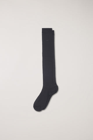 SHEER KNEE SOCKS CHARCOAL GREY