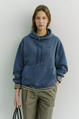 UNISEX GARMENT DYED HOODIE BLUE