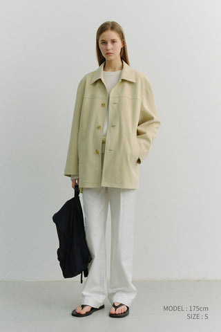 PLEATED CHINO SLACKS IVORY