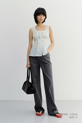 SHIRRING SLEEVELESS BLOUSE IVORY