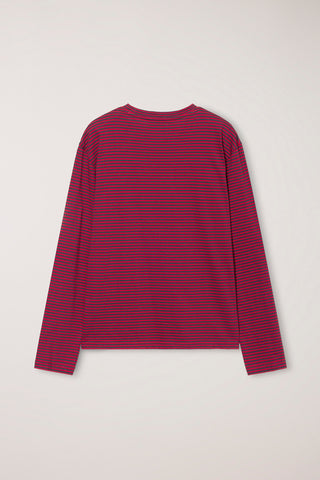 UNISEX MUTED STRIPED T-SHIRT RED
