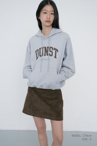 UNISEX ARCH LOGO HOODIE MID MELANGE GREY