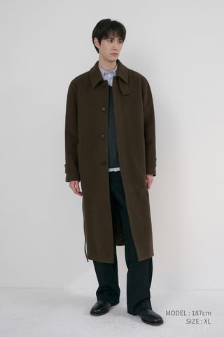 UNISEX BELTED CASHMERE MAC COAT MOCHA BROWN