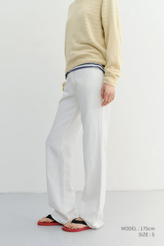 RELAXED SUMMER DENIM PANTS OFF WHITE