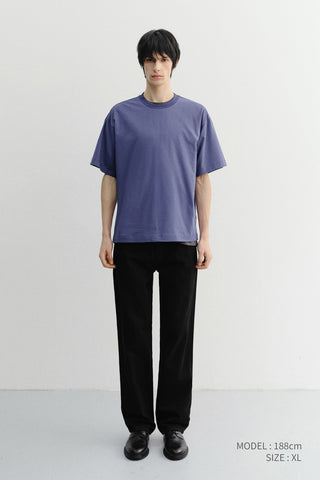 UNISEX ESSENTIAL LOOSE T-SHIRT WASHED BLUE NAVY