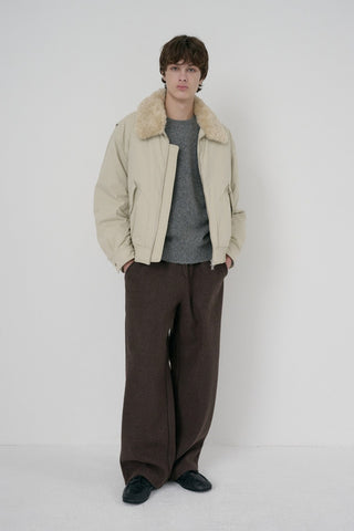 UNISEX JERSEY WIDE PANTS DARK BROWN