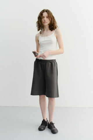 UNISEX PIGMENT RELAXED BEACH SHORTS CHARCOAL GREY