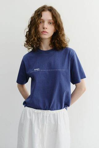 UNISEX MINIMAL LETTERING T-SHIRT BLUE
