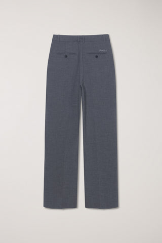 DOUBLE PLEATED SLACKS MELANGE GREY