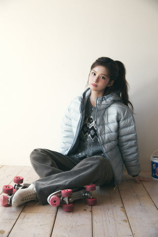 [SULLYOON PICK] UNISEX LIGHT GOOSE DOWN JACKET GREYISH BLUE