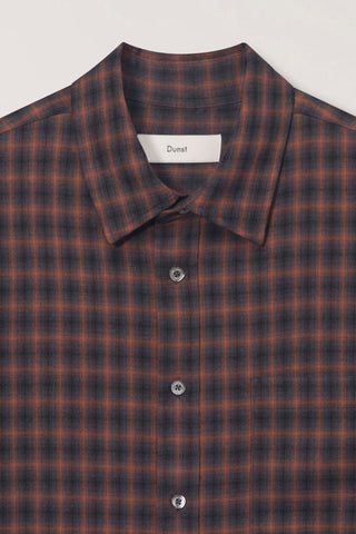 UNISEX CHECKED FLANNEL SHIRT BRICK