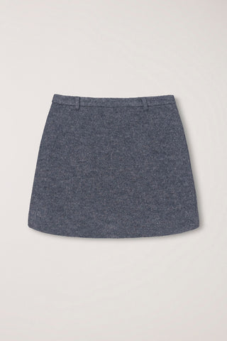 WOOL MINI SKIRT MELANGE GREY
