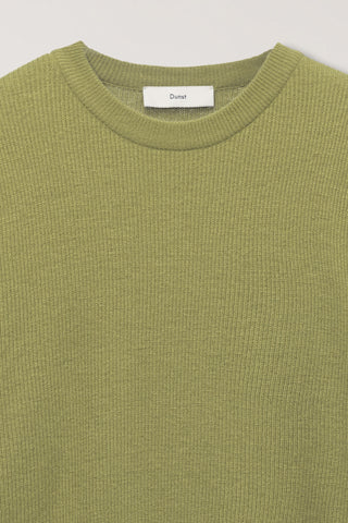 UNISEX BUTTONED CREWNECK SWEATER OLIVE