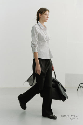 SEE-THROUGH LAYERING SKIRT BLACK