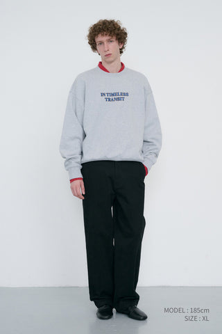 UNISEX SLOGAN SWEATSHIRT MID MELANGE GREY