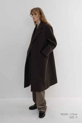 UNISEX BOXY TAILORED COAT DEEP BROWN