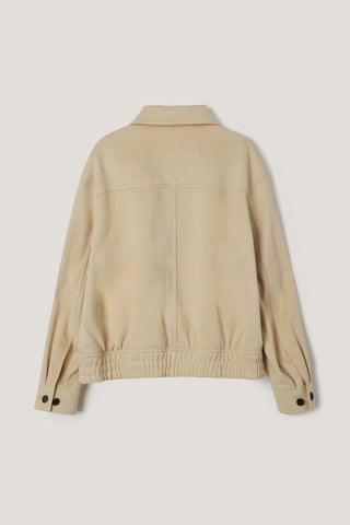 UNISEX ALTER-SUEDE COLLARED BLOUSON CREAM