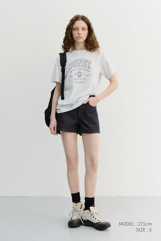 UNISEX CUPID ARCH LOGO T-SHIRT LIGHT MELANGE GREY