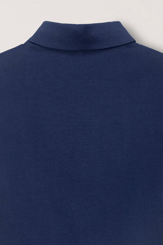 CROPPED SLIM COLLARED T-SHIRT NAVY
