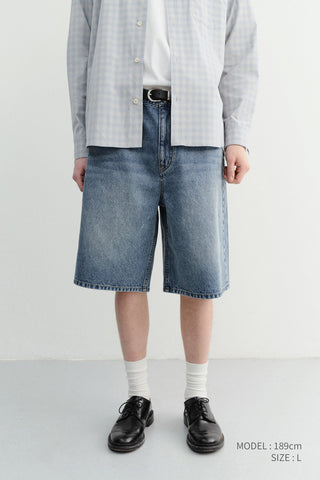 CLASSIC BAGGY DENIM SHORTS VINTAGE BLUE