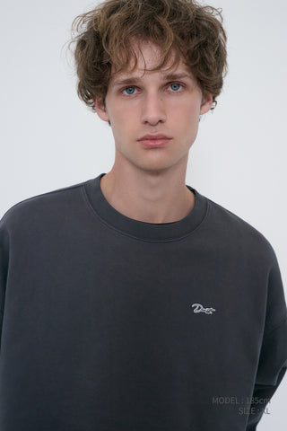 UNISEX GARMENT DYED SWEATSHIRT WASHED BLACK