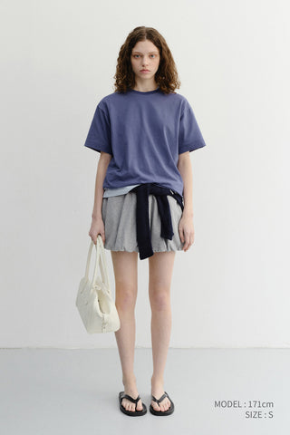 UNISEX ESSENTIAL LOOSE T-SHIRT WASHED BLUE NAVY