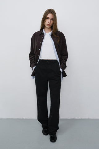 STRAIGHT CHINO SLACKS BLACK