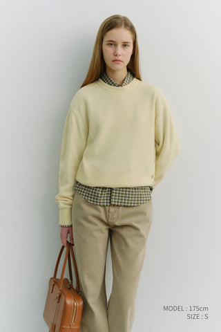 UNISEX BUTTONED CREWNECK SWEATER BUTTER