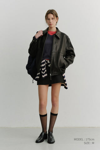 UNISEX DRIZZLER LEATHER JACKET BLACK