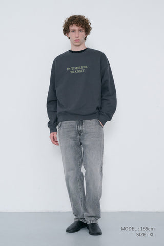 UNISEX SLOGAN SWEATSHIRT CHARCOAL GREY