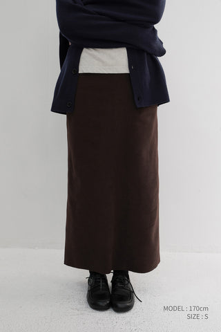 FLEECE MAXI SKIRT CHOCO BROWN