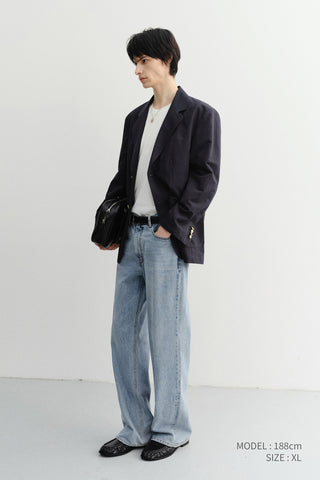 UNISEX CLASSIC LINEN JACKET NAVY