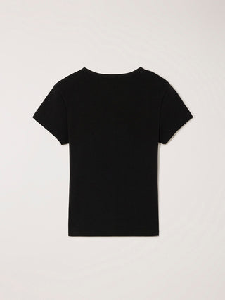 CLASSIC SCOOP NECK TOP BLACK