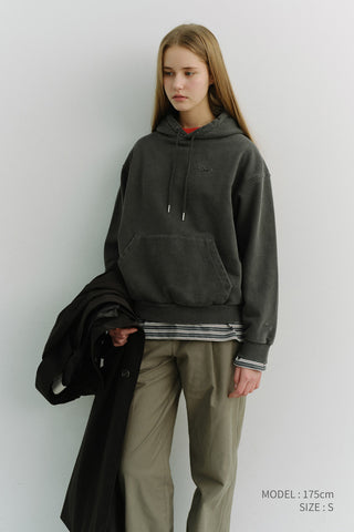 UNISEX GARMENT DYED HOODIE BLACK