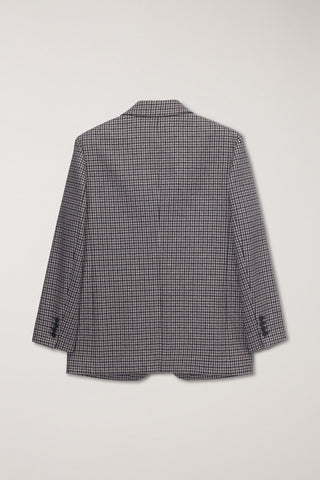 UNISEX CLASSIC 2 BUTTON WOOL BLAZER BEIGE CHECK