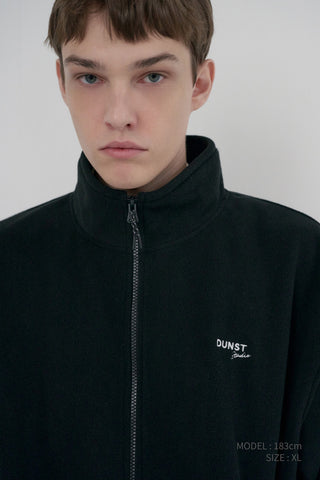 UNISEX ZIP-UP FLEECE SWEATSHIRT BLACK