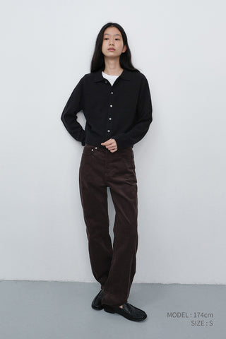 ESSENTIAL STRAIGHT CORDUROY JEANS DEEP BROWN