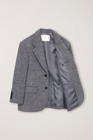 UNISEX ALPACA BLAZER COAT MELANGE GREY