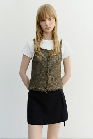BELTED MINI SKIRT DEEP NAVY