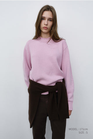 UNISEX CHUNKY ROLL NECK SWEATER SOFT PINK