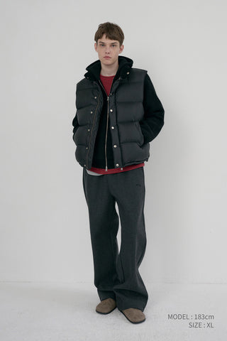 UNISEX JERSEY WIDE PANTS CHARCOAL GREY