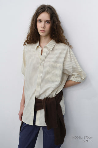 UNISEX INFORMAL SHIRT IVORY STRIPE